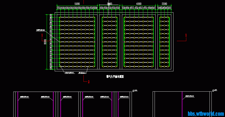好氧池曝气头布置