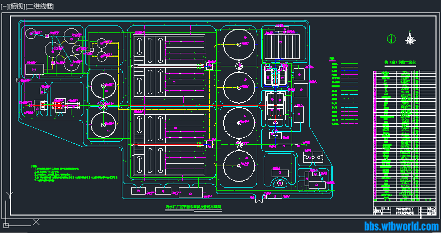 污水厂厂区平面布置图及管线布置图