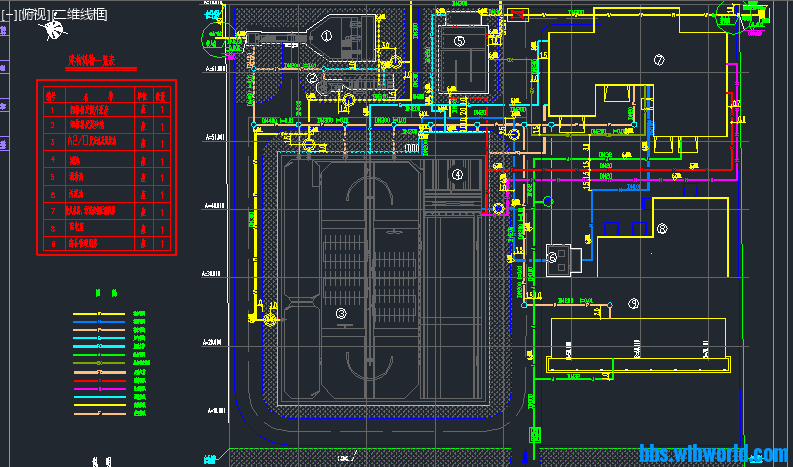 污水厂一期工艺管网平面布置图