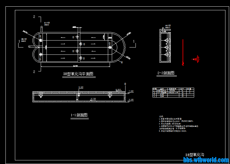 某镇污水处理厂ED型氧化沟设计图