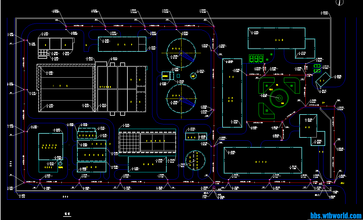 某污水处理厂厂区雨水管线布置图