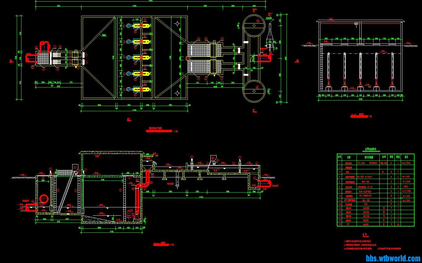 污水处理厂格删泵房沉砂池一体化设计图